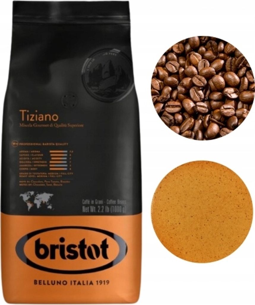 Caffè nero in grani Bristot Tiziano 1kg Immagine del prodotto 