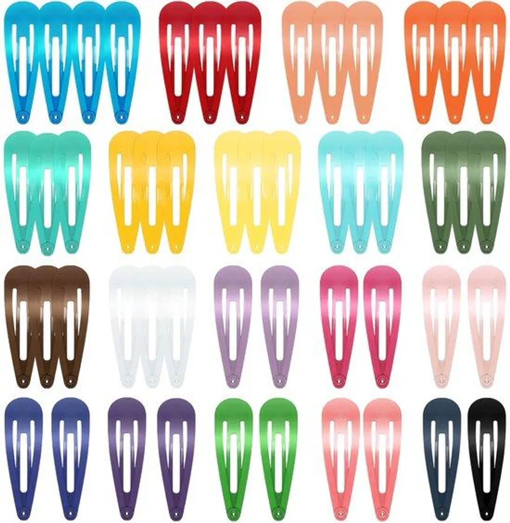Barrettes métal 5 cm anti-glisse : lot de 50 pour cheveux de filles