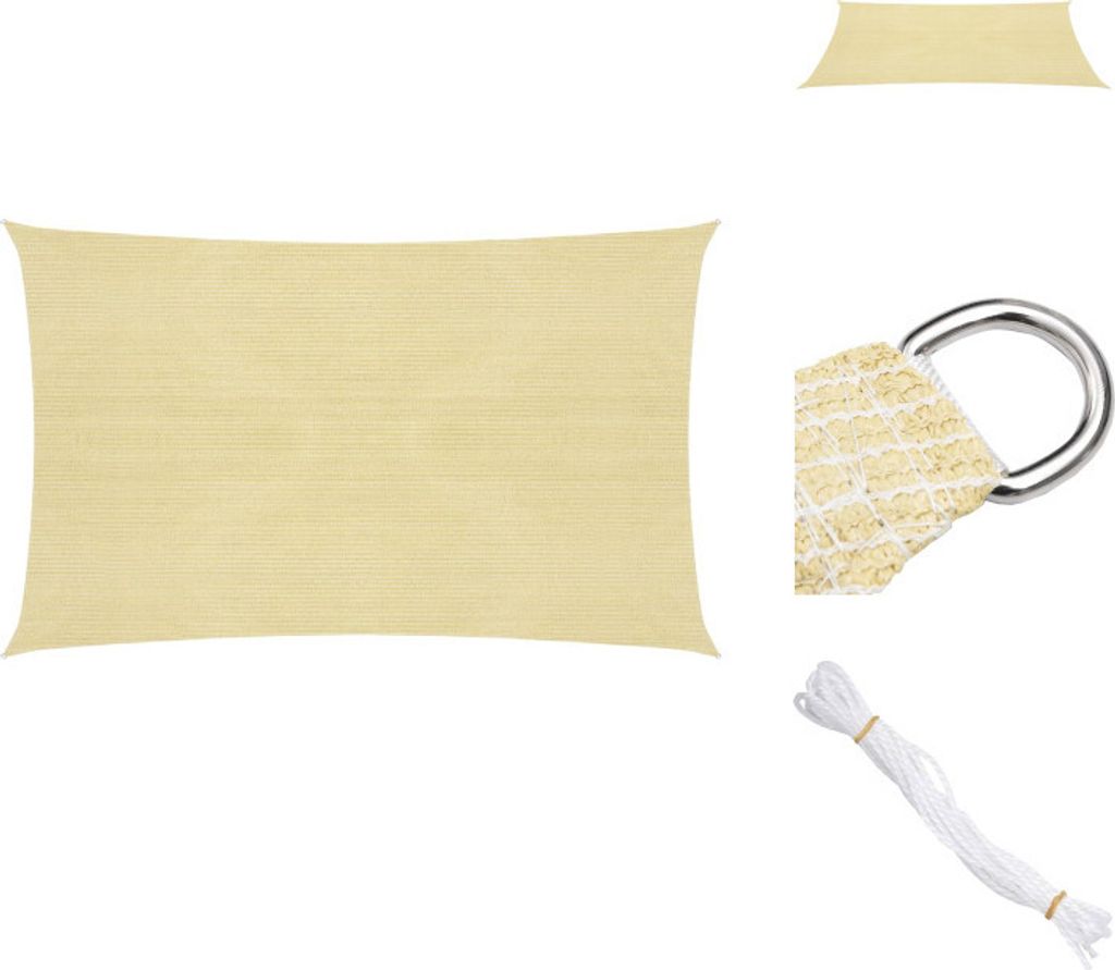vidaXL Sonnensegel 160 g/m² Beige 2,5x4,5 m HDPE - Sonnenschirme & Sonnenschutze
