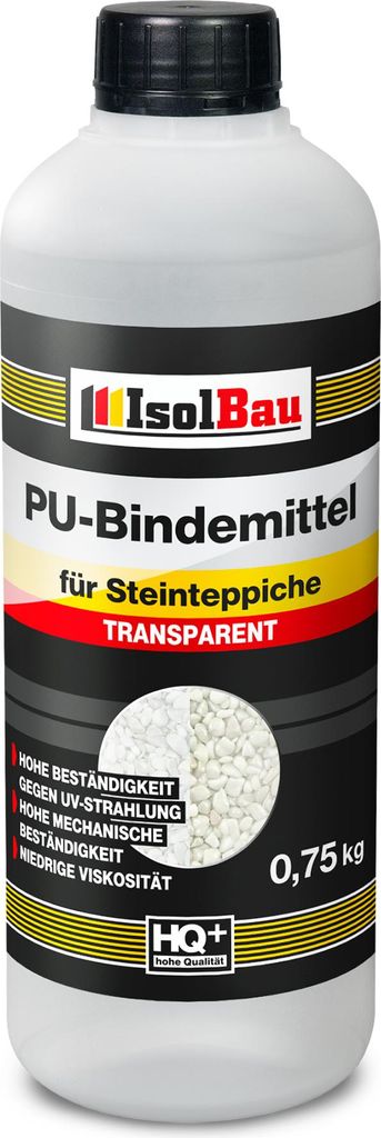 Isolbau - 1 K PolyurethanBindemittel für Steinteppich - 0,75 kg - Transparent - Hervorragende Haftung &Elastizität - Gebrauchsfertig - für Innen...