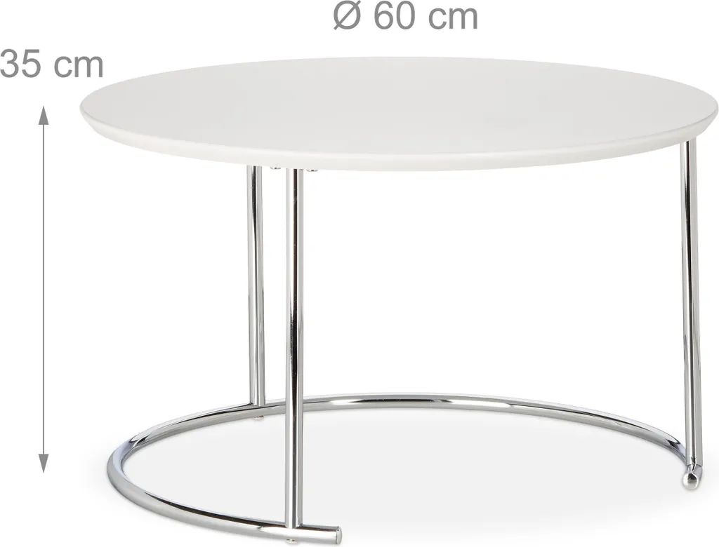 Table d'Appoint Stable pour Petit Salon, Set de 2 Tables Basses en Acier - 2