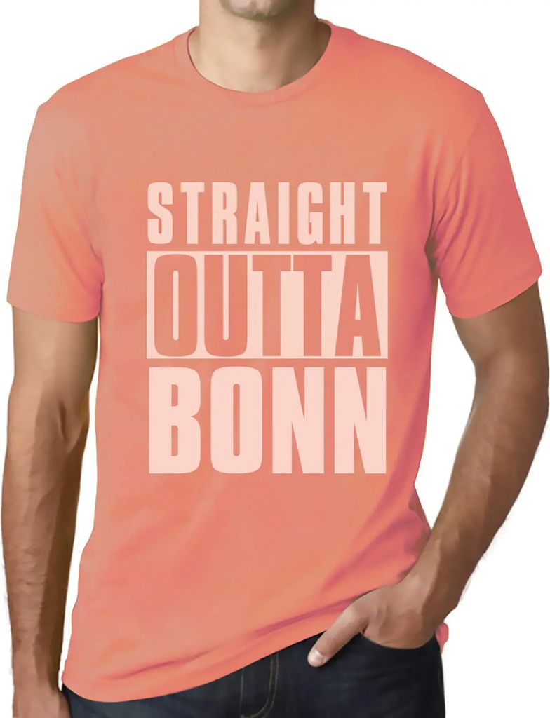 Herren Grafik T-Shirt Direkt aus Bonn – Straight Outta Bonn – Öko-Verantwortlich Vintage Jahrgang Kurzarm Lustige Druck Geburtstag Geschenk Mann