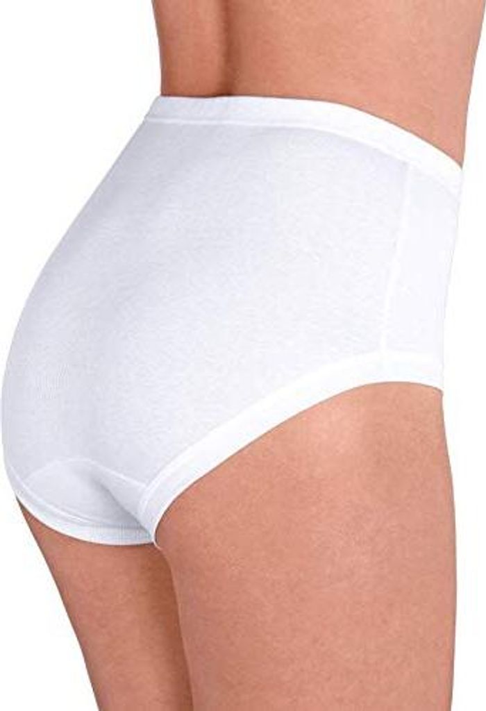 SES Taillenslip Damen 5er Pack 56 aus 100% Baumwolle weiß/Feinripp Unterhosen Damen Hohe Taille, hoher Leibhöhe und sanften Bündchen/Damen Taill...