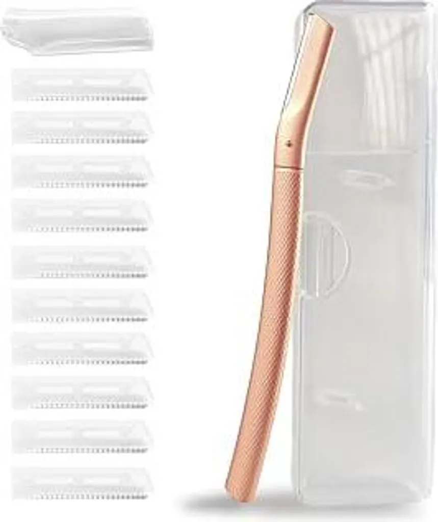 Rasoio Dermaplaning Oro Rosa 10 Lame - Kit Viso Donna Antiruggine