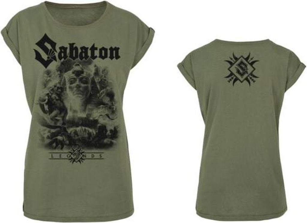 Sabaton T-Shirt Damen Legends khaki Band-Merch, Bands 100% Baumwolle L