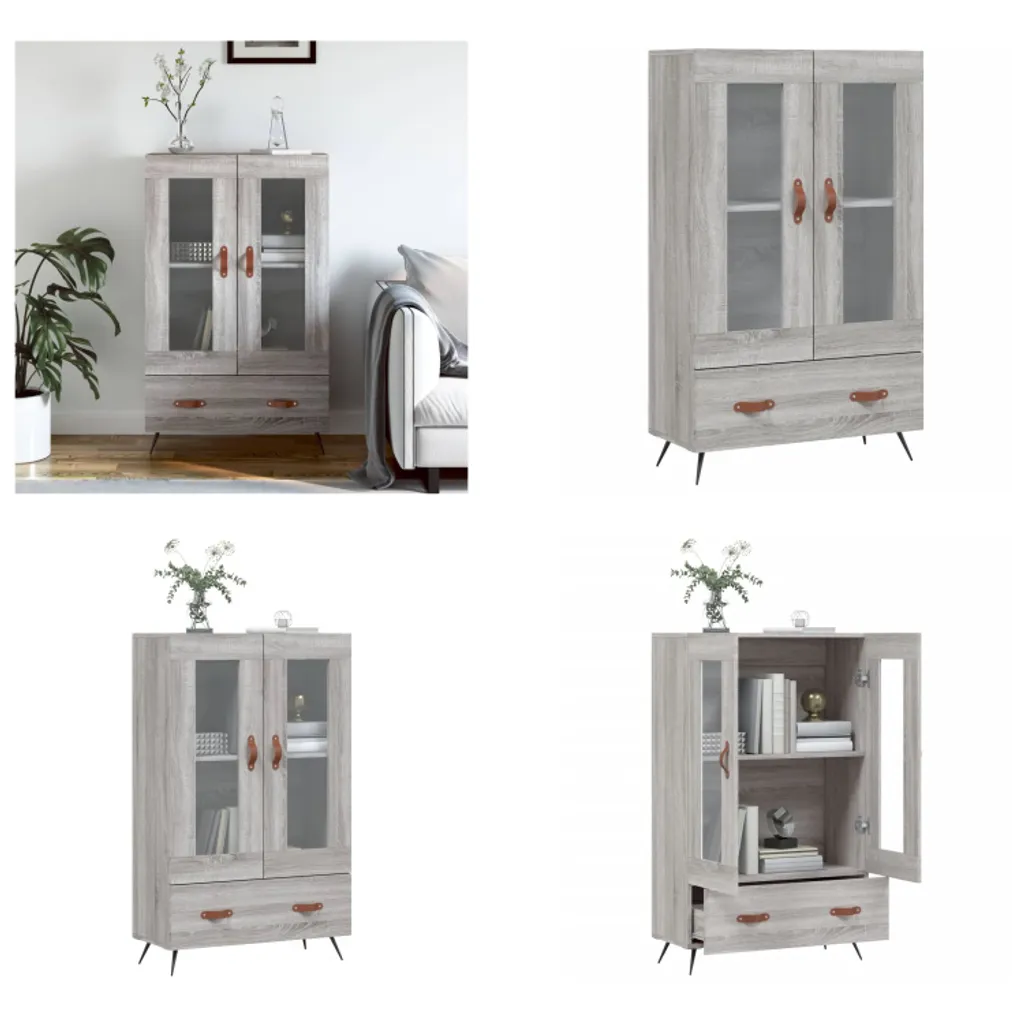 Mobile Ufficio Credenza vidaXL Grigio Sonoma | Archivio e Madia 115cm