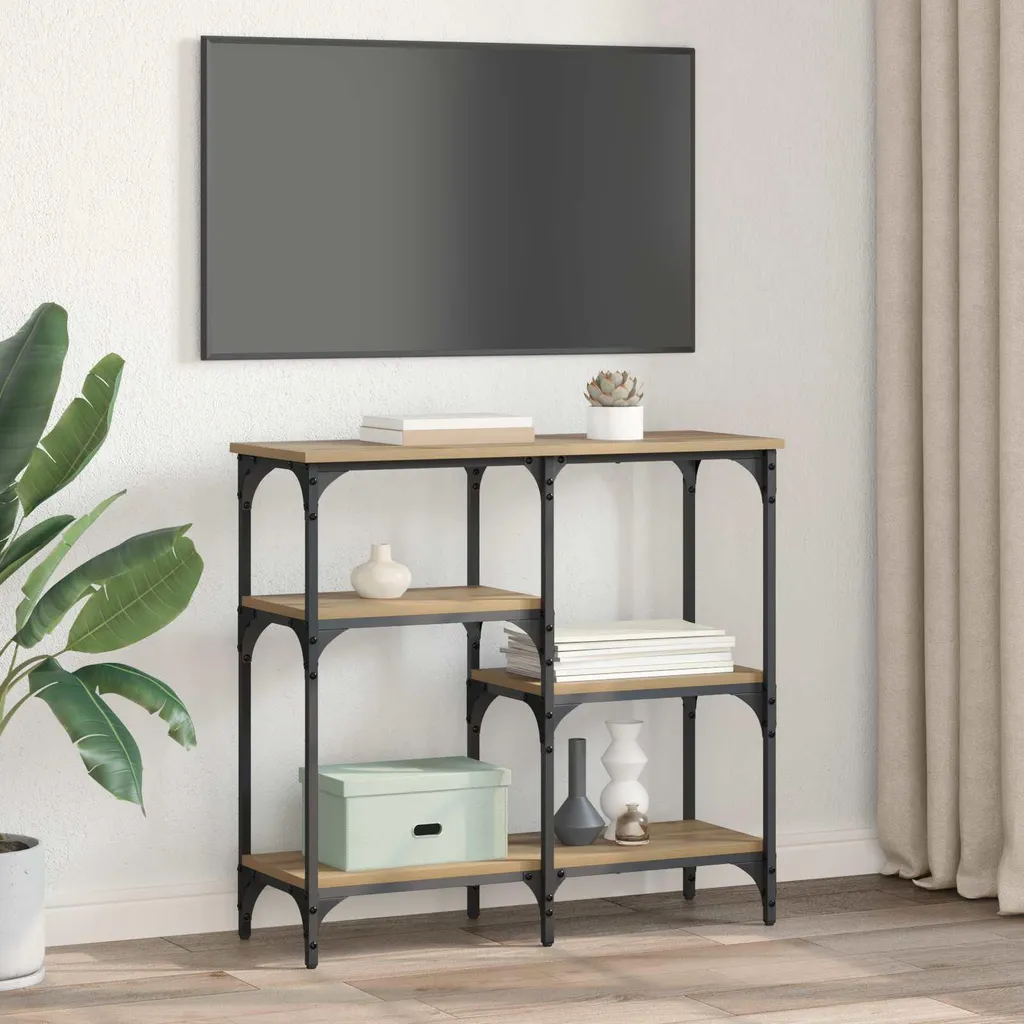 SYFAX™ Tavolo Consolle Rovere Artigianale 80x29x75 cm - Mobile Ingresso - 4