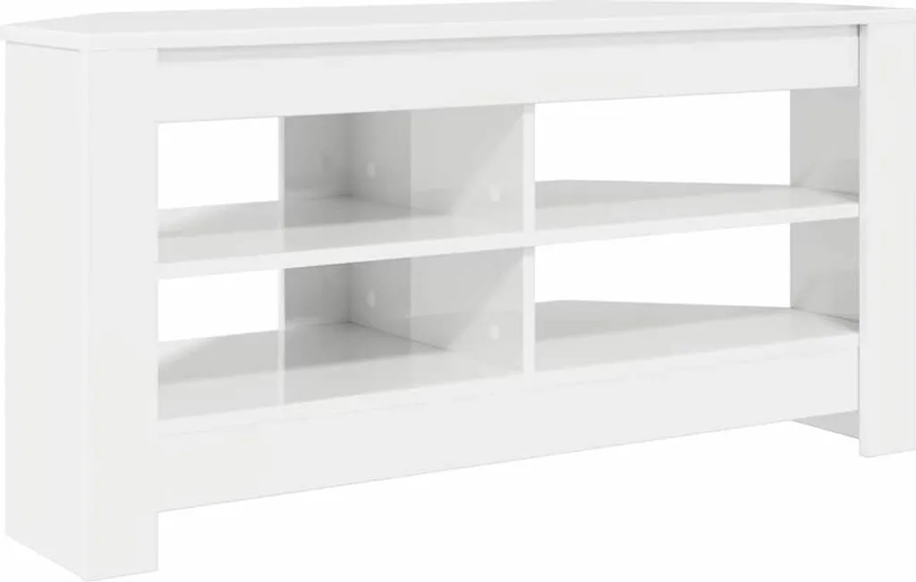 vidaXL Mobile TV Angolare Bianco Lucido 102cm | Porta TV Salotto Moderno