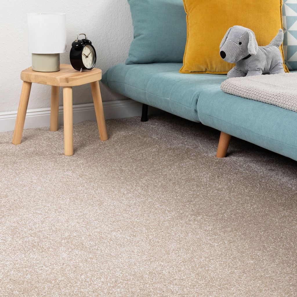 Steffensmeier Teppichboden Korsika Meterware | Auslegware für Kinderzimmer Wohnzimmer Schlafzimmer | Sand, Größe: 400x600 cm