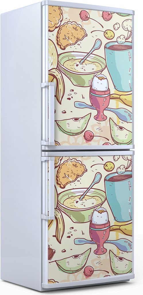 Kühlschrankdekoration 70x180 cm Aufkleber auf dem Kühlschrank - Frühstücksspeise Banane