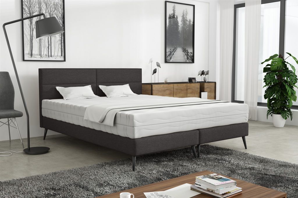 Polsterbett Doppelbett BERGAMO 160x200cm Komplettset Stoff Gemma Anthrazit