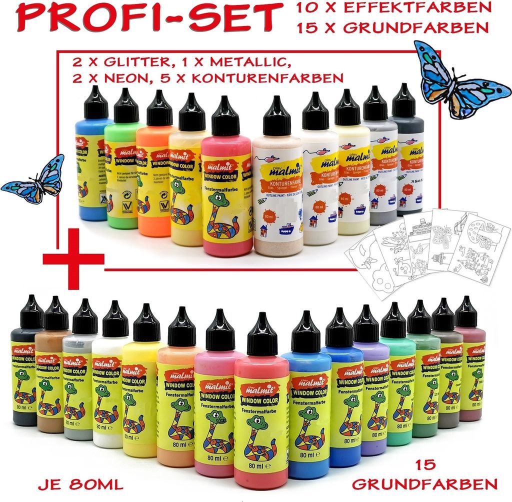 Window Color Profi-Set 25 Farben Fenstermalfarbe Produktbild