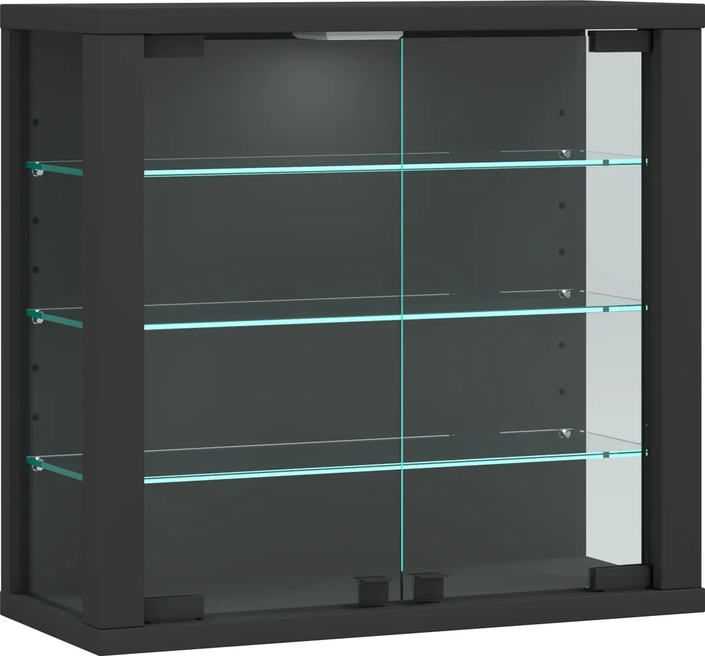 VitrosaS Armoire Vitrine Murale 2 Portes Vitrées Anthracite VCM