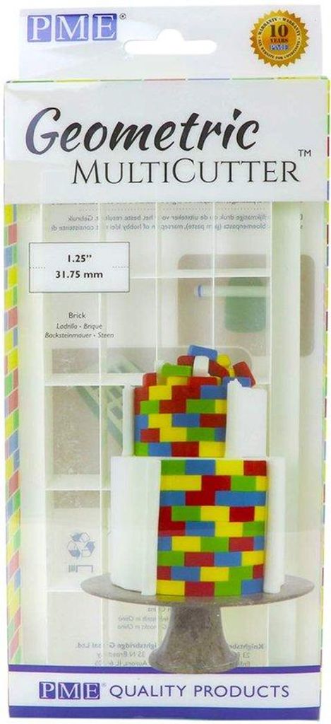 Geometrische MultiCutter-Brick, groß, formvollendet, Backsteinmauer, groß, ABS-Kunststoff, weiß