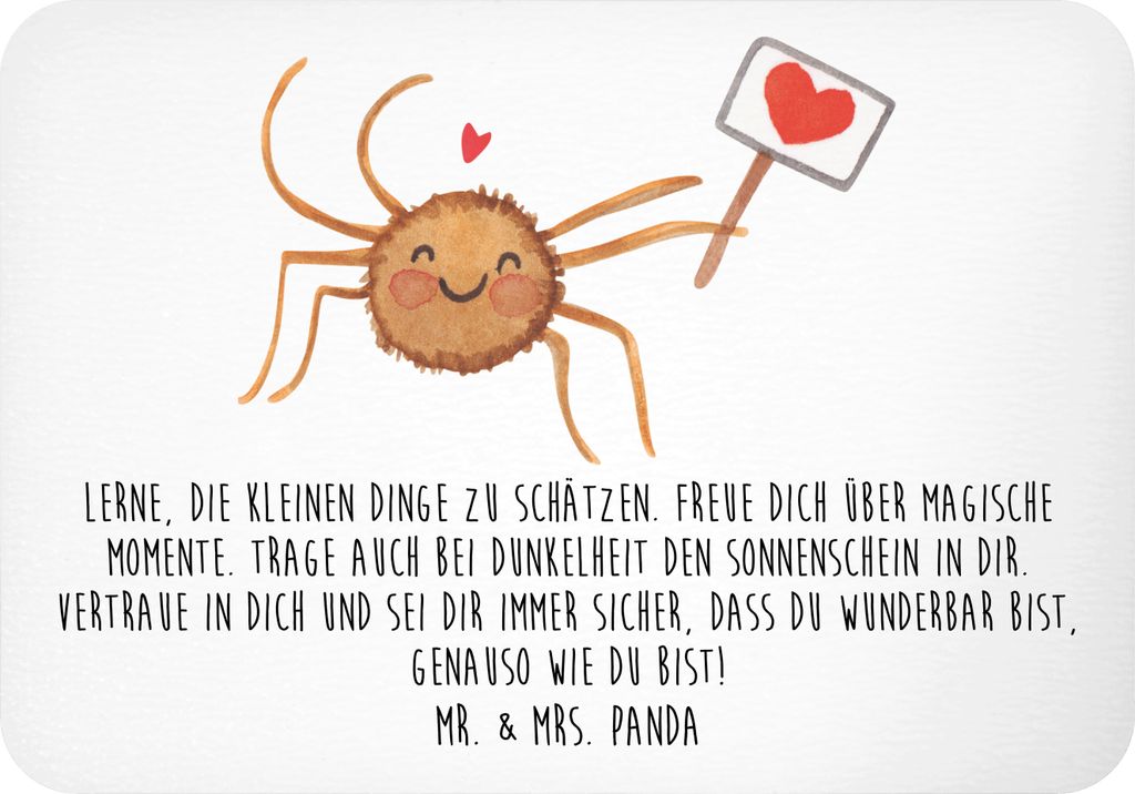 Mr. & Mrs. Panda Kühlschrankmagnet Spinne Agathe Motivation - Weiß - Geschenk, Dankeschön, haftmagnet, büromagnet, Liebe, Glück, magnet, Vertr...