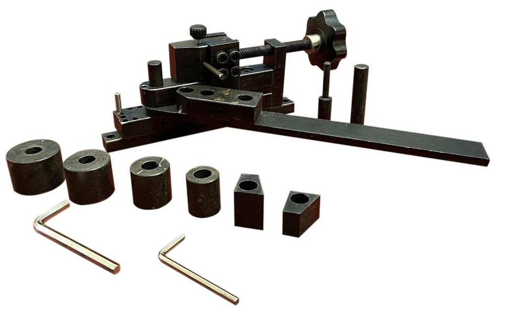 Manuelle Metallbiegemaschine - Mini Stab- & Drahtbieger - Für Stahl bis 12 mm Ø - Biegewinkel bis 190° - 32×30×10 cm - Schwarz