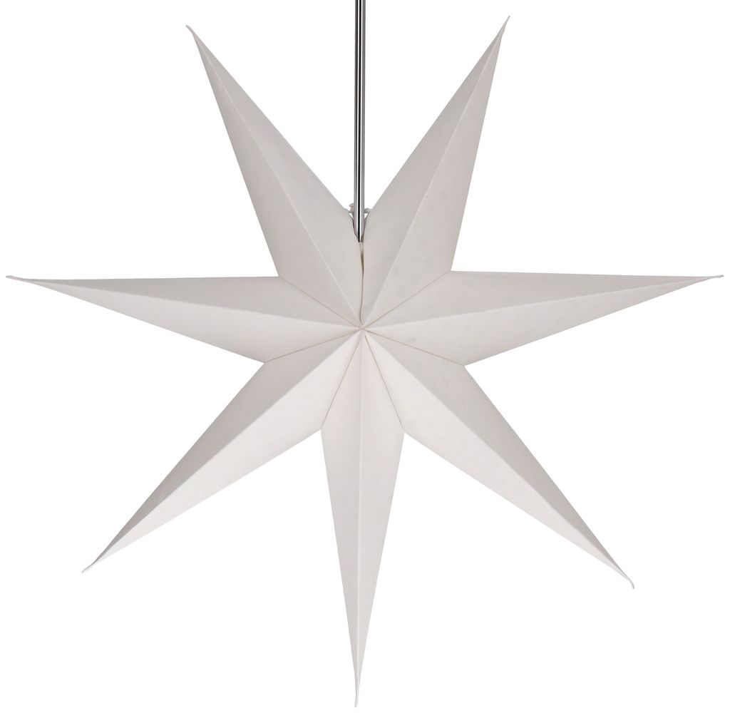 Faltbarer Advents Leucht Papierstern, Weihnachtsstern 60 cm - Capella, Creme-weiß, Star Fensterdeko