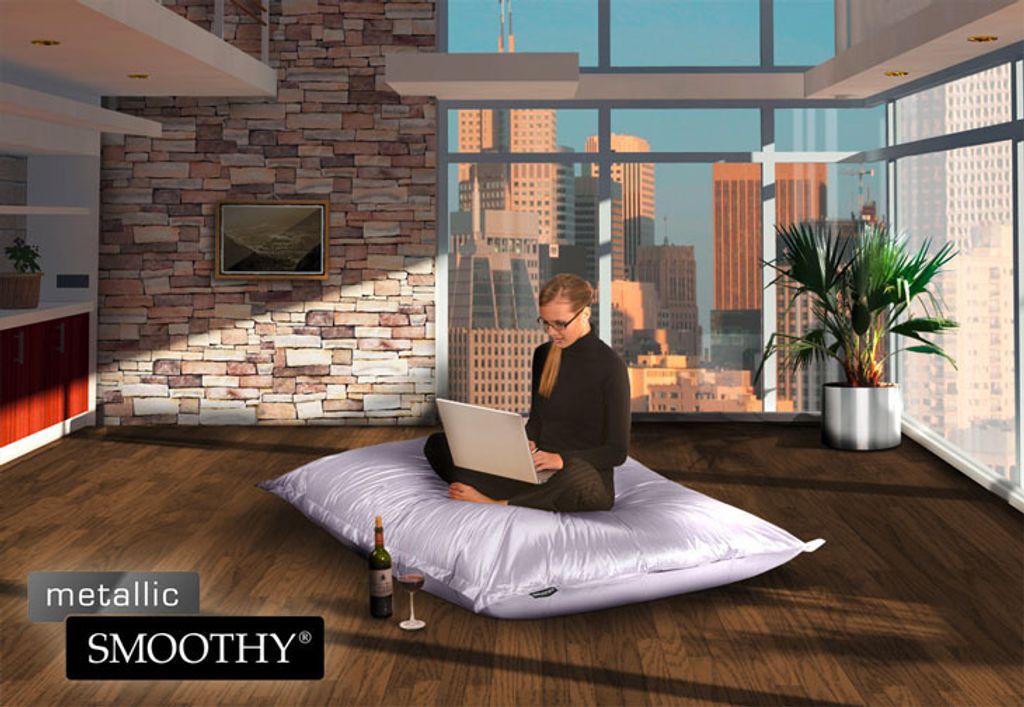 Smoothy Sitzsack - Metallic Edition - Platin