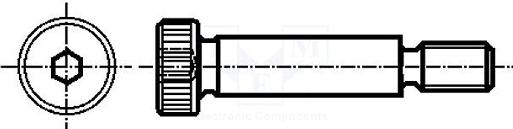 1x Passschraube M4 L. Gewinde: 8mm 0,7 Sechskant HEX 2,5mm ISO 7379-5-M4-12 Pass