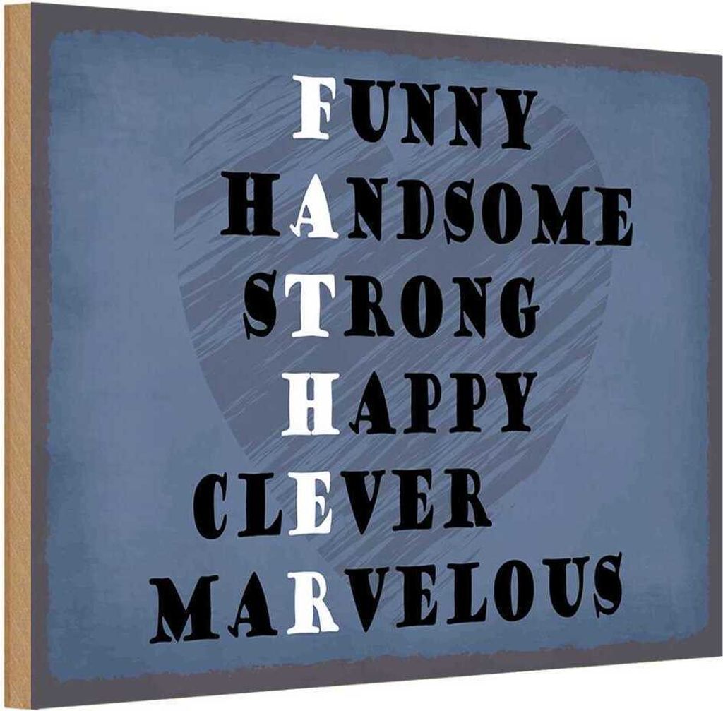 vianmo Holzschild 20x30 cm Father funny happy clever Papa Männer Frauen