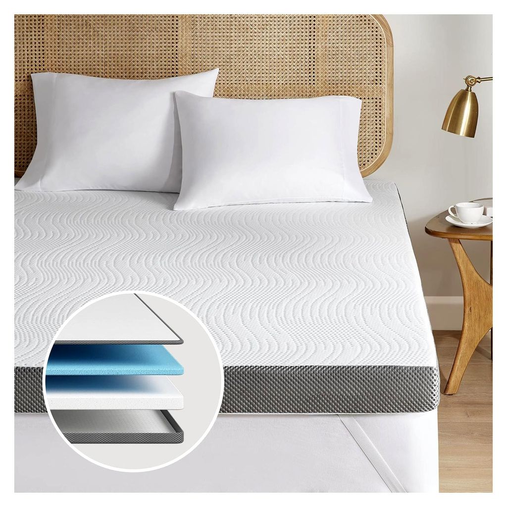 Degrees of Comfort Matratzen Topper 160x200cm, 8cm Höhe Zwei Härtegrade H2&H3, Mattress Topper aus Gel Memory Foam Mit Atmungsaktiver Abnehmbarem...