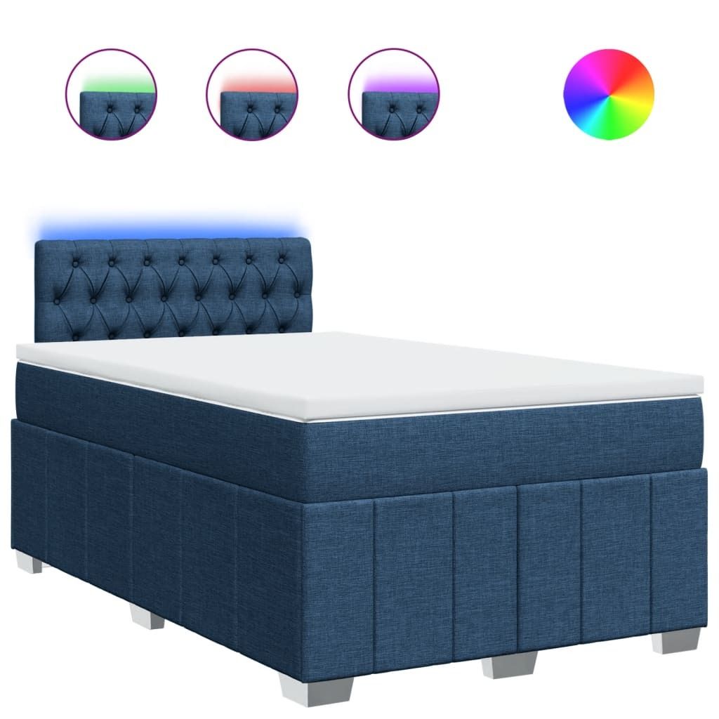 Best Möbel Boxspringbett mit Matratze - modernes Design - Blau 120x200 cm Stoff - Doppelbett A3289348