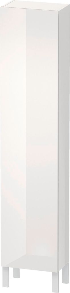 Hochschrank L-CUBE 400x243x1760mm Ans rechts weiß hochglanz Anschlag rechts weiß hochglanz