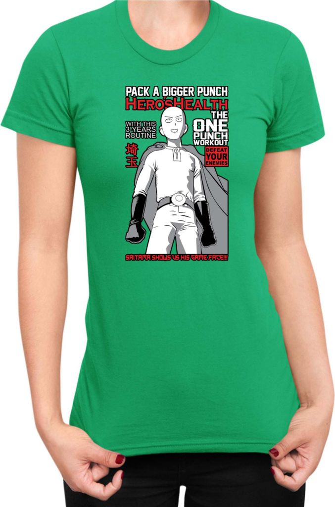 Damen T-Shirt Manga Japan Anime Comics Animation One manga Punch Anime Man 048, Lady L / Grün