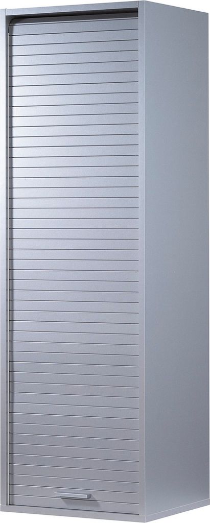 SIMMOB Küchenschrank Hochschrank Oberschrank Schrank Rollladentür H123,6 x B40cm, Farbe:Aluminium