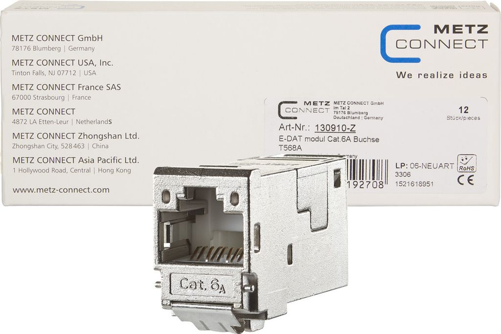 METZ CONNECT 130910-Z Connettore a filo metallico RJ-45 Immagine del prodotto 