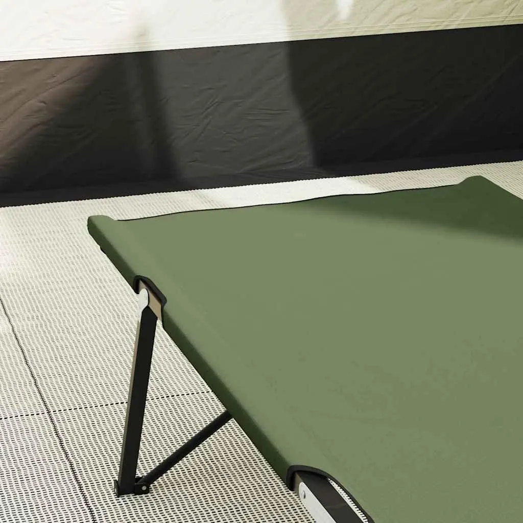 Lit de camp pliant 2 pcs Vert - Couchage d'appoint robuste 206x76x74 cm