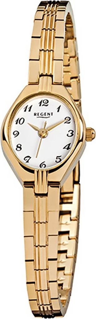 Regent Stahl Damen Uhr F-303 Quarzuhr Armband gold D2URF303
