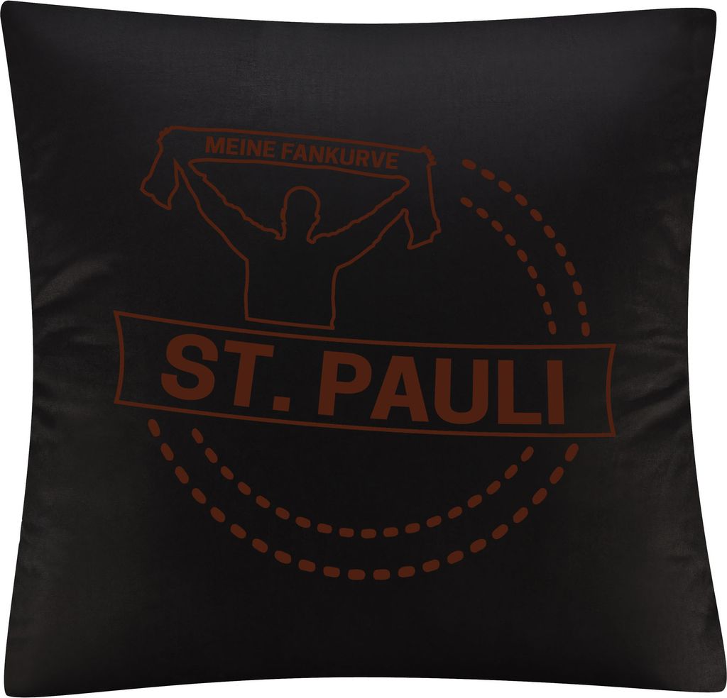 multifanshop Kissenbezug - St. Pauli - Meine Fankurve, schwarz, Größe one size