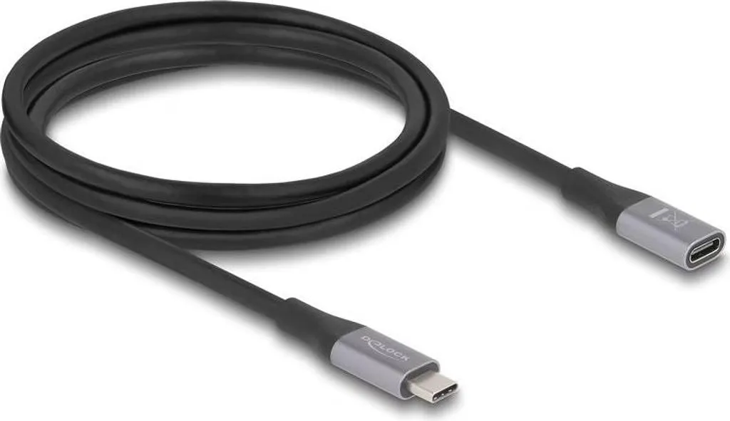 Cavo di prolunga USB-C Delock maschio-femmina 40 Gbps 240 W PD, 1 m - Grigio