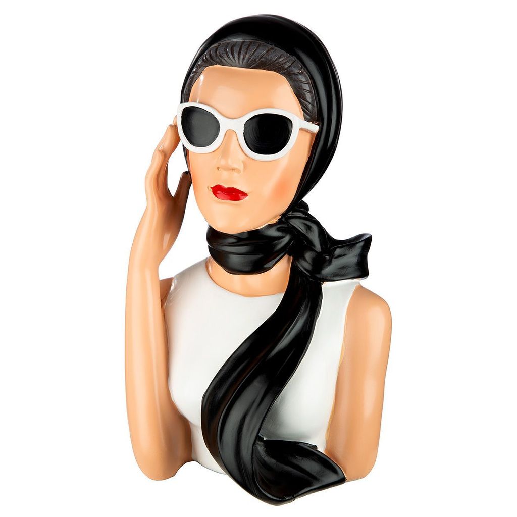 Gilde Figur, Frau, "Lady Audrey", Kunstharz, schwarz, weiß, Immagine del prodotto 