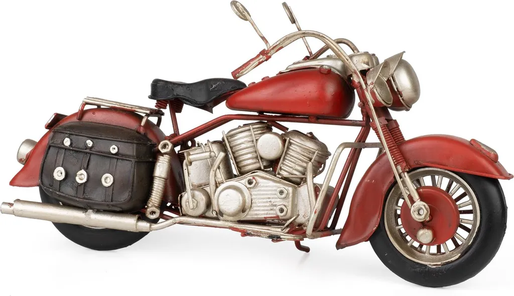 Moritz in latta deco moto con bagaglio rosso decorazione in latta modello di auto modello retrò da collezione vintage deco nostalgia stile antico