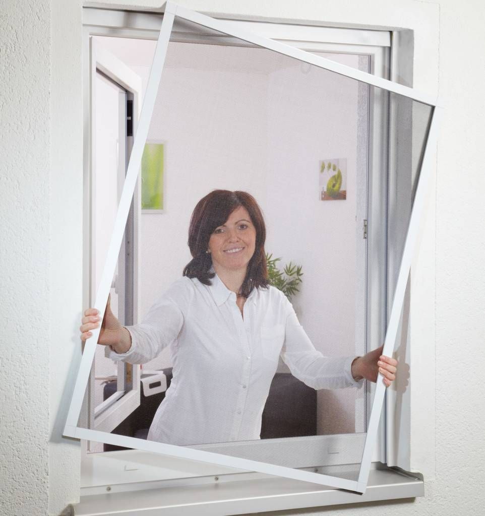 Fliegengitter Fensterbausatz flächenbündig 100x120 weiss Produktbild 