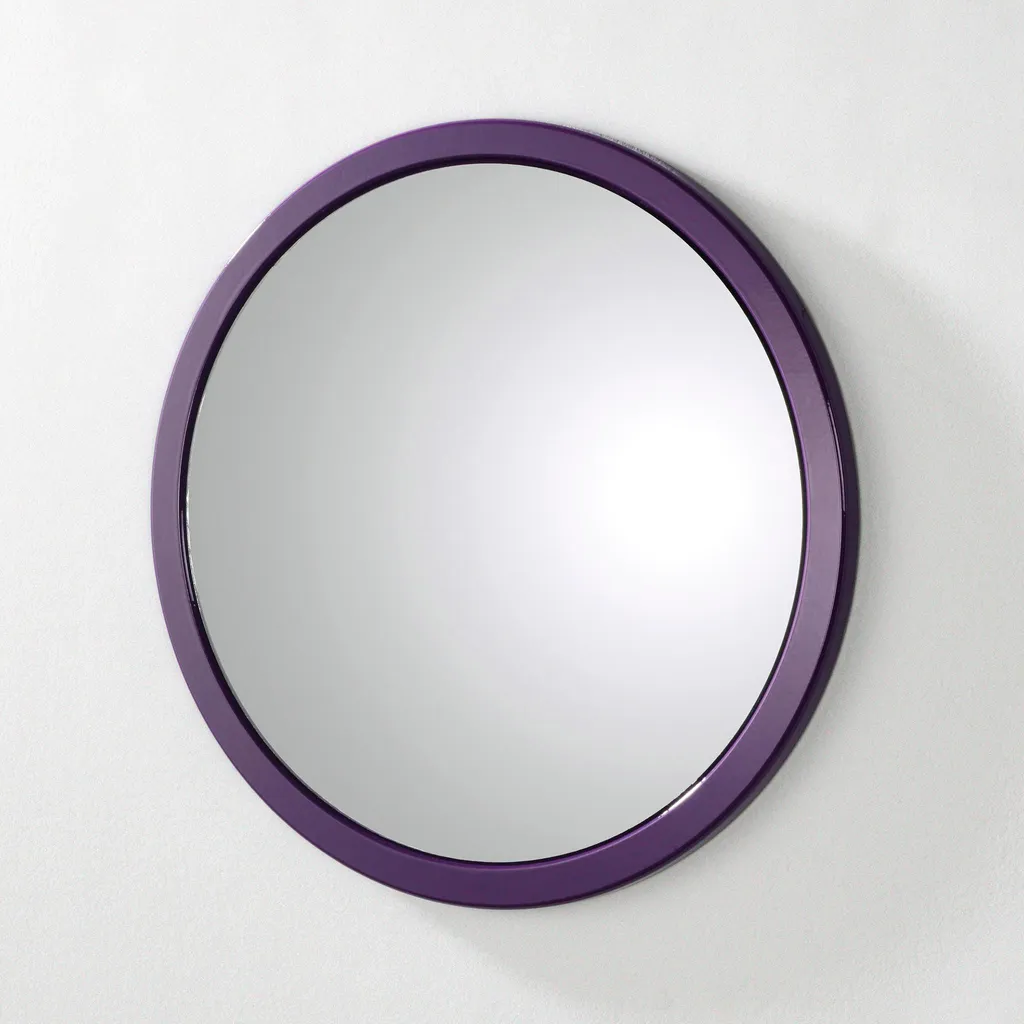 Miroir Mural 38x38 cm Finition Mûre et Cadre Robuste en Métal et MDF