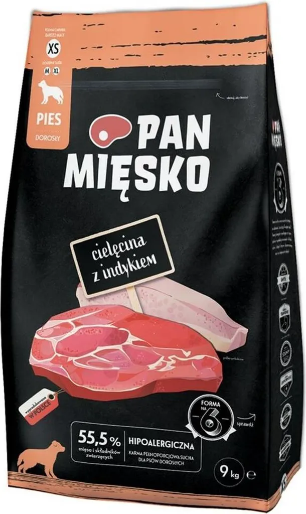 PAN MEAT XS Ternera 9 kg : Croquettes Bœuf Pressées à Froid pour Petit Chien
