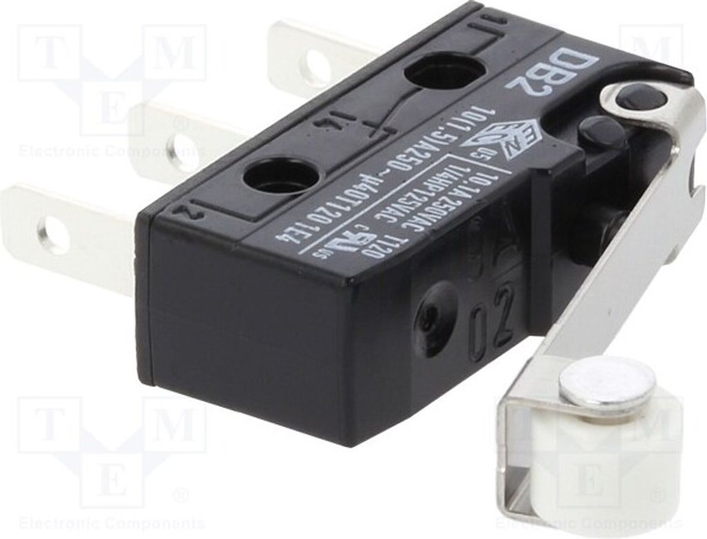 1x Mikrosc SNAP ION mit Rolle 10A/250VAC ON-(ON) DB2C-B1RC Mikrosc SNAP ION