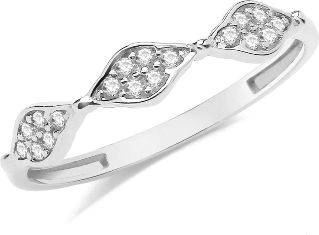 Atemberaubender 9 Karat (375) Weißgold Damen - Ring mit Zirkonia, 58 (18.5); TRS360849KWRSQ