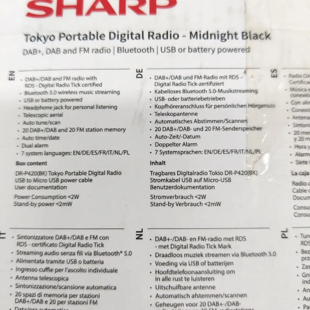Transistor Sharp DR-P420 sans grésillement avec réception stable DAB+ - 22