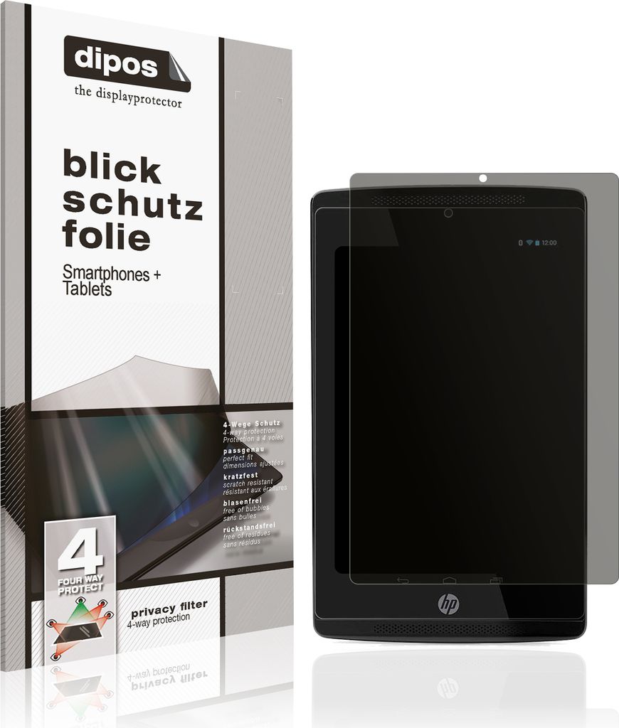 Blickschutzfolie für HP Slate 7 Extreme matt Schutzfolie Folie Display Schutz dipos