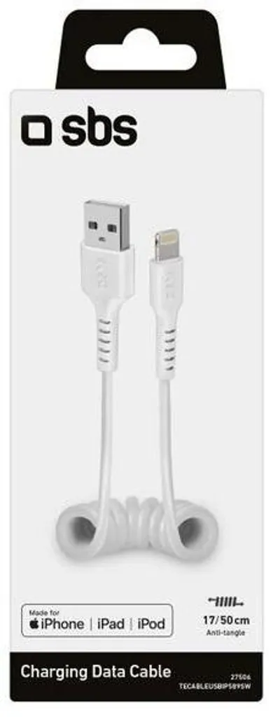 Câble Lightning SBS en spirale avec certification Apple MFi de 50 cm - 4