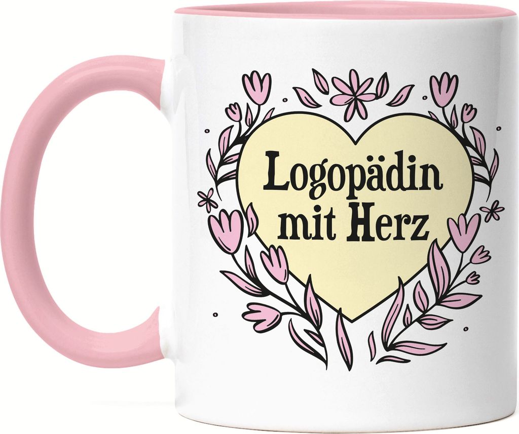 Logopädin mit Herz Tasse Rosa Geschenkidee Zum Danke Sagen Beste Logopädin
