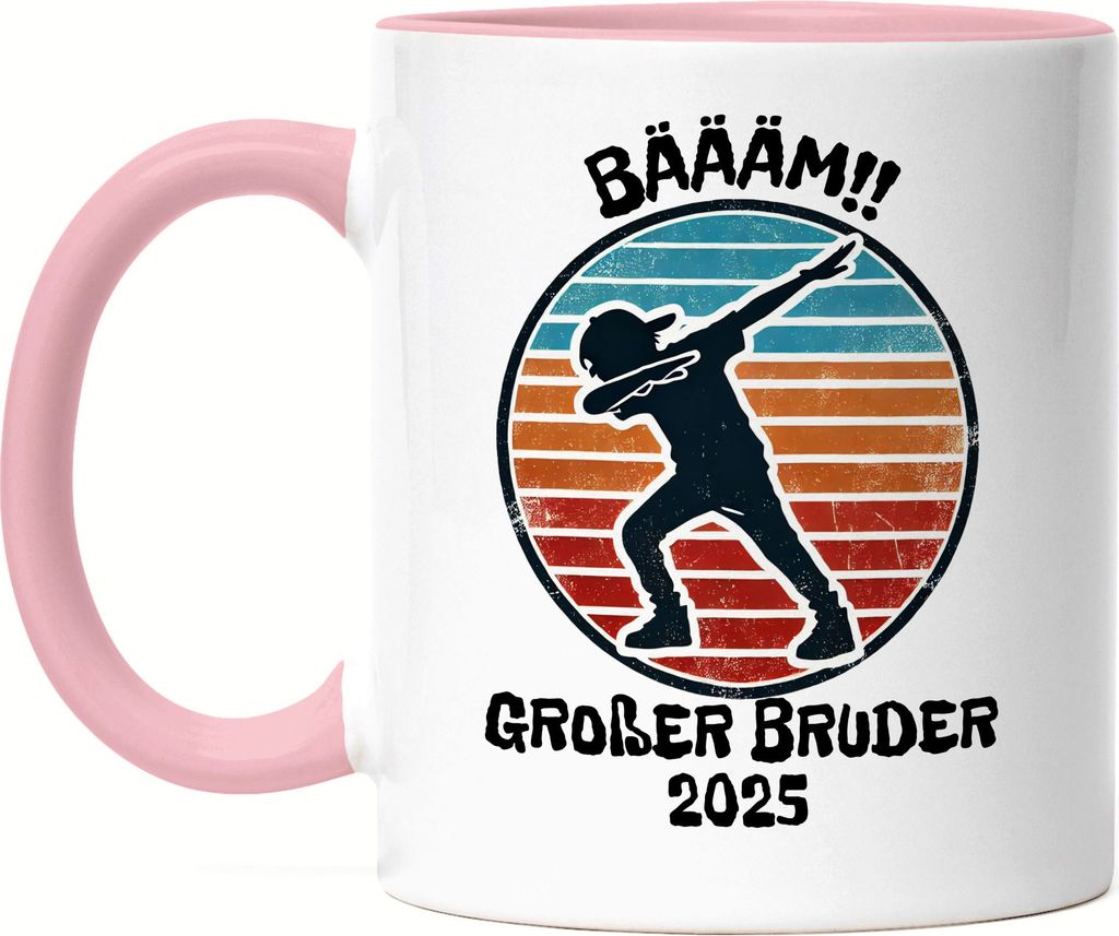 Bääm! Großer Bruder 2025 Tasse Rosa Ankündigung Dab Geburt Nachwuchs Schwangerschaft