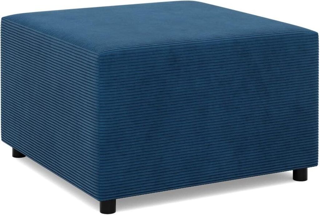 Sitzpouf für das Wohnzimmer 70 x 70 cm, Cord - Dunkelblau