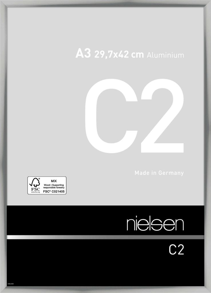nielsen Aluminium Bilderrahmen C2, 29,7x42 cm (A3), Silber