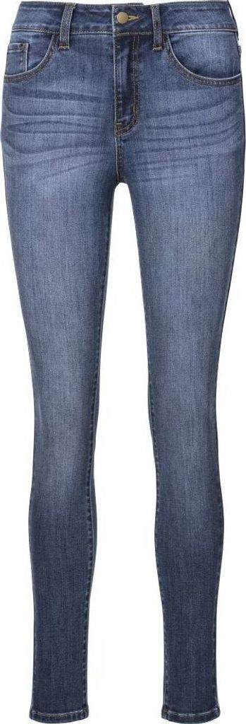 5 Pocket Damen-Jeans, blue-denim-washed, slim fit, super-stretch