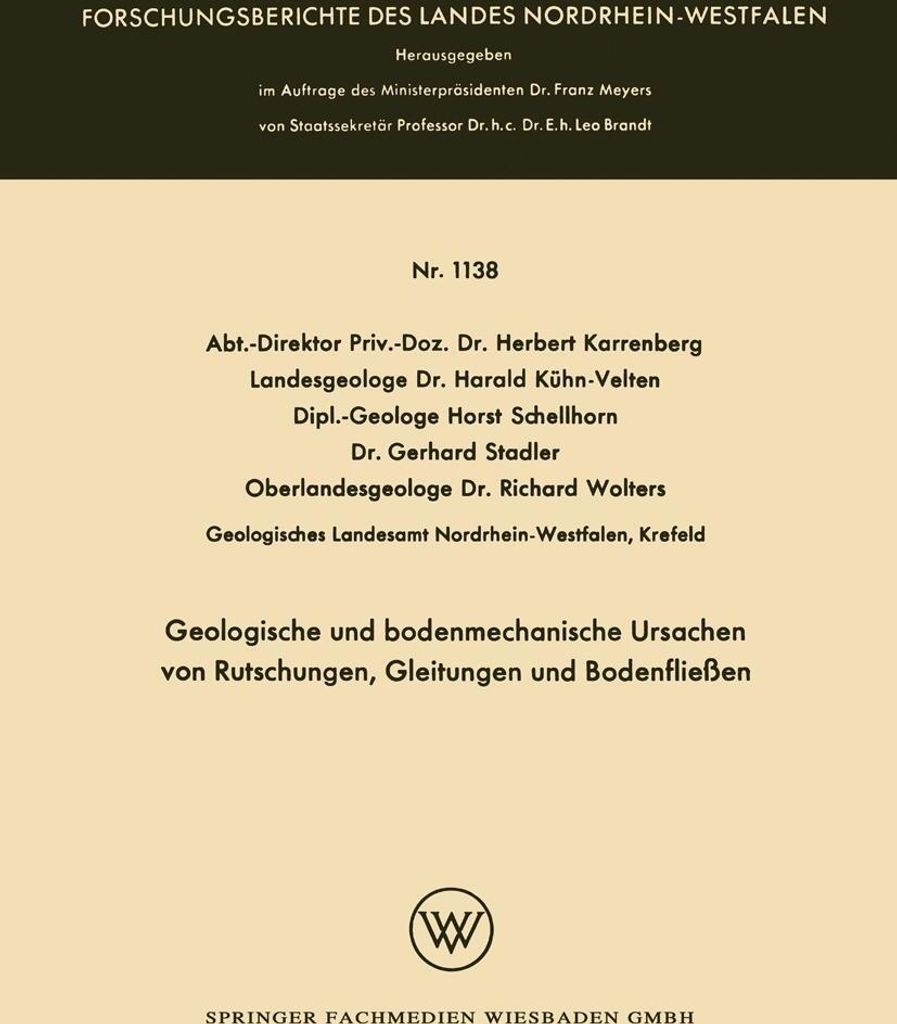Geologische und bodenmechanische Ursachen von Rutschungen, Gleitungen und Bodenfließen